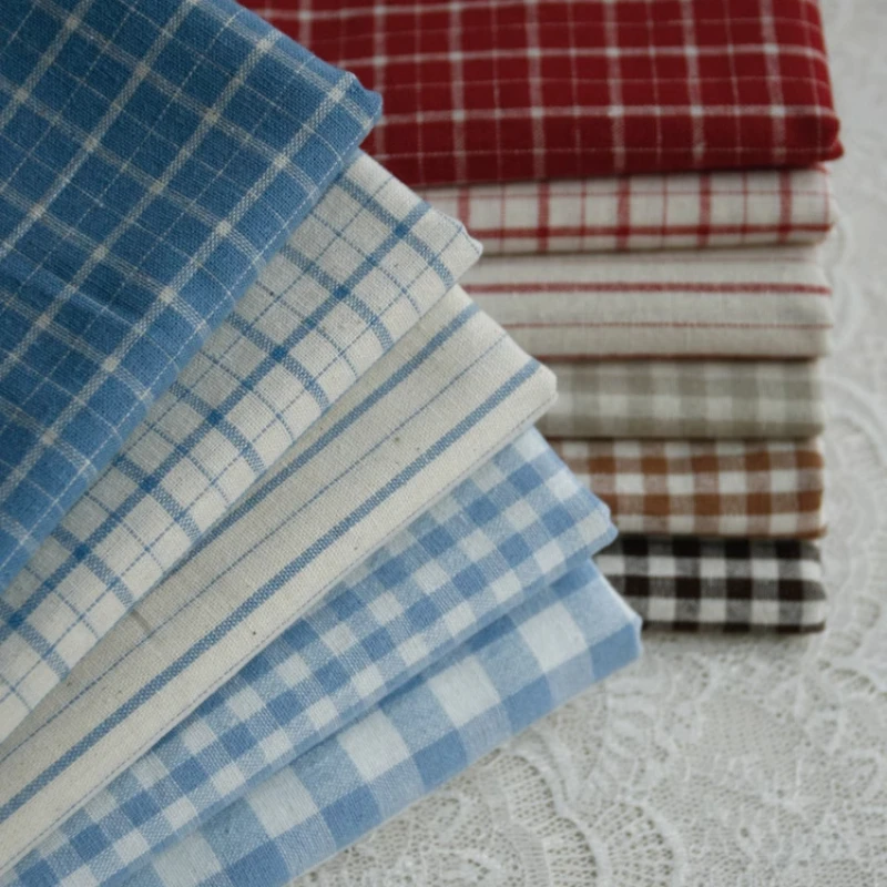 Linen Table Runner - 140x50cm vintage vermelho linho grade listrado