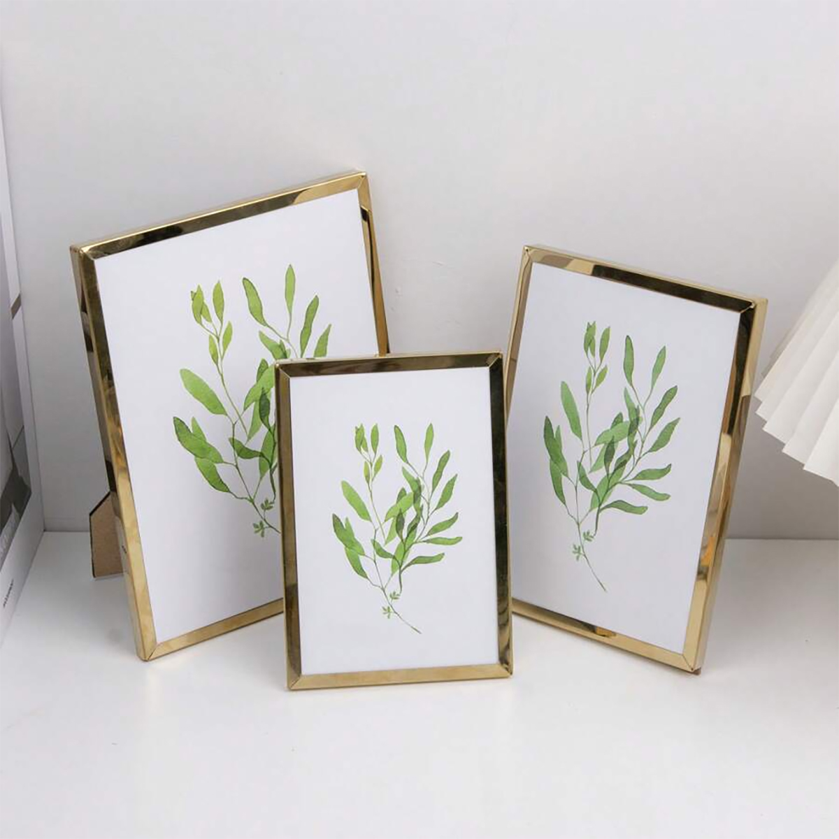 Bamboo Photo Frame - Porta-retratos de aço inoxidável, vertical e