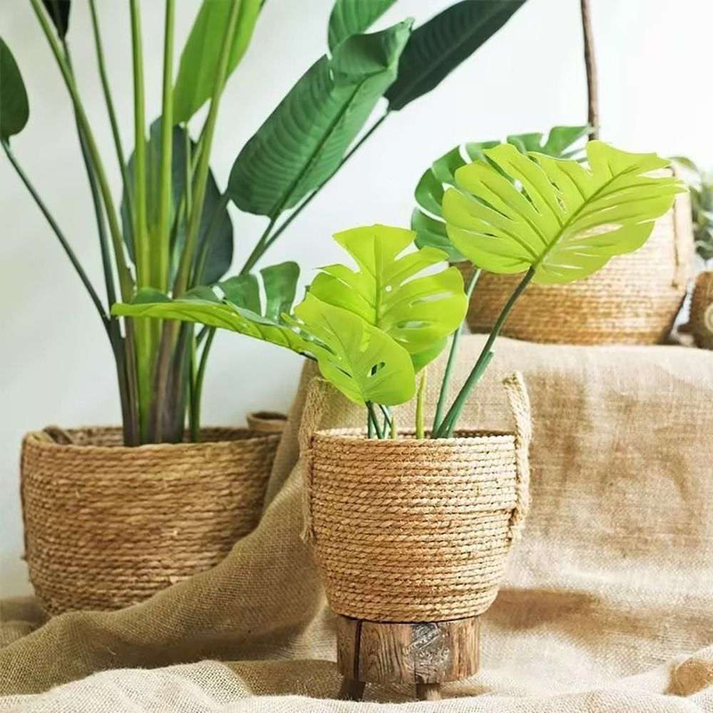 Rattan Plant Basket - 1 pçs para terraços de jardim