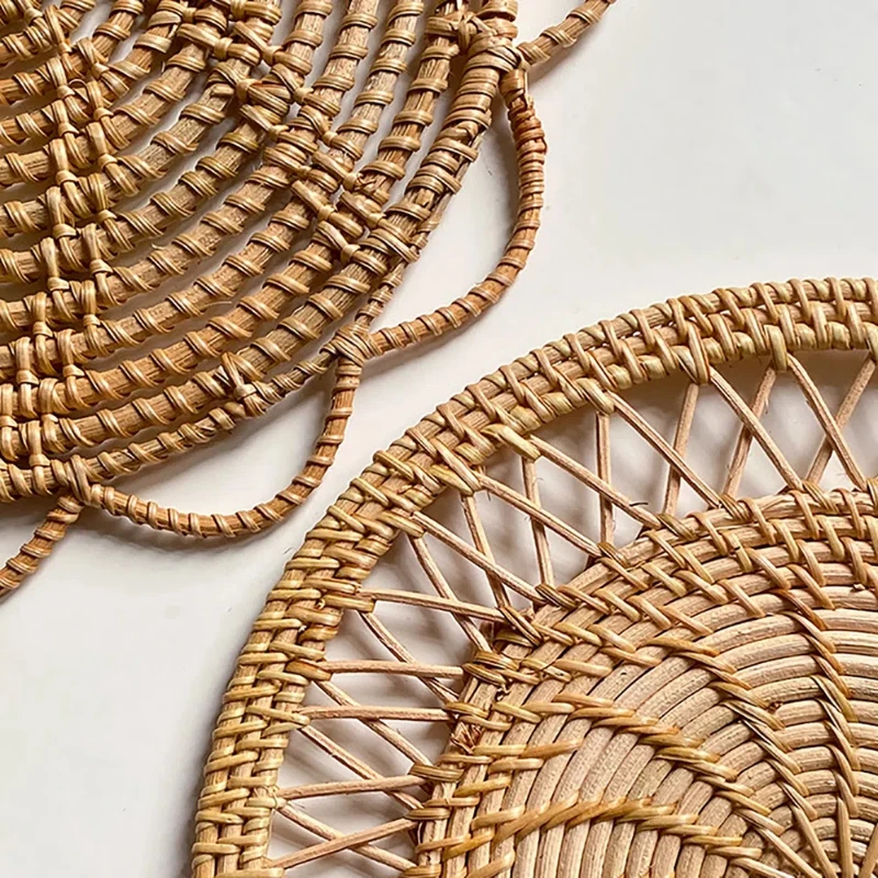 Bandeja redonda de vime, trama - Rattan Plant Basket avaliação e preço