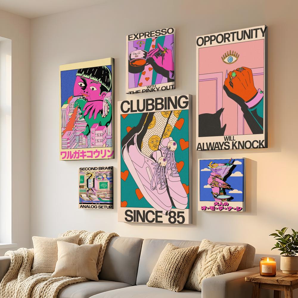 Pintura de parede emoldurada e - Home Decor Y2K avaliação e preço
