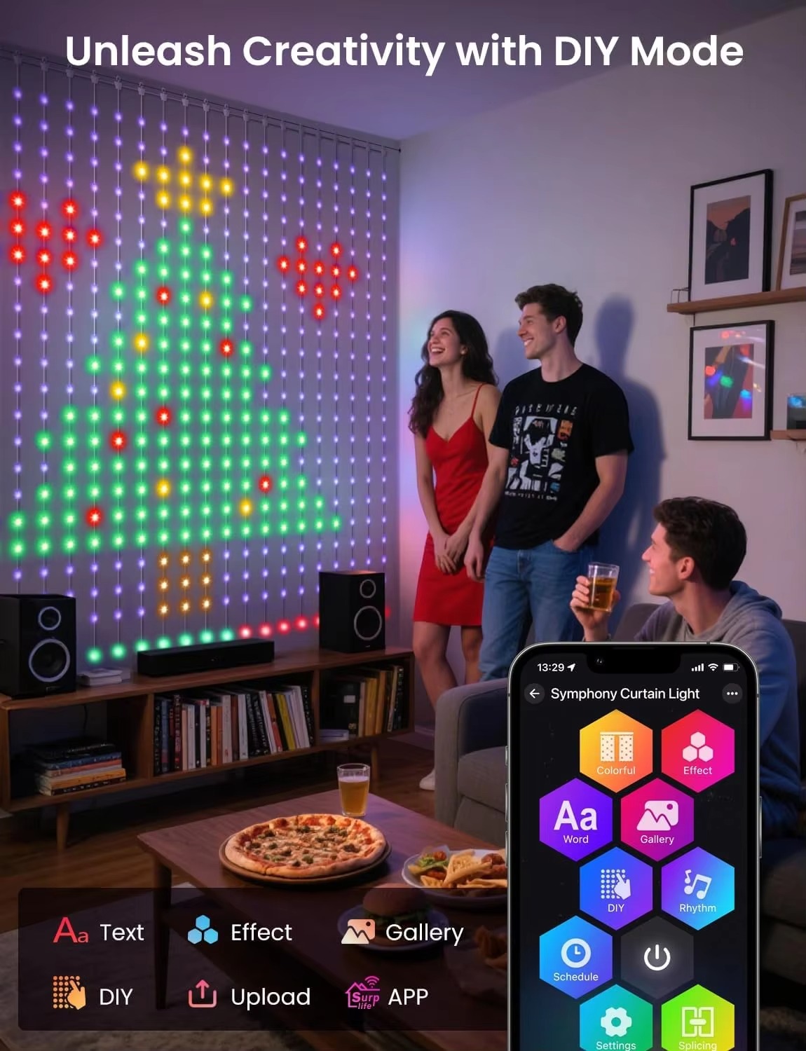 Cortina de Luz USB 400 LEDs co - Home Decor Free App avaliação e preço