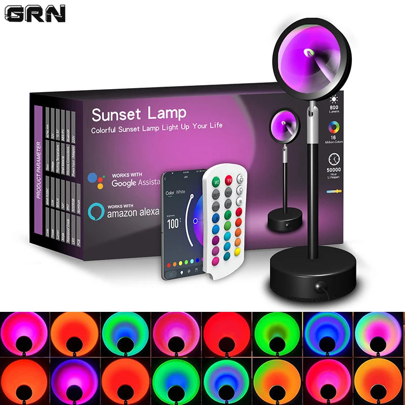 Smart LED Sunset Lamp, Lâmpada - Home Decor Free App avaliação e preço