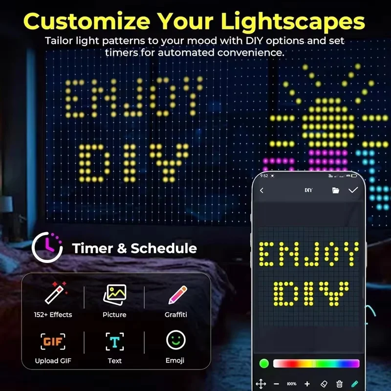 Luzes de Cortina LED Inteligen - Home Decor Free App avaliação e preço