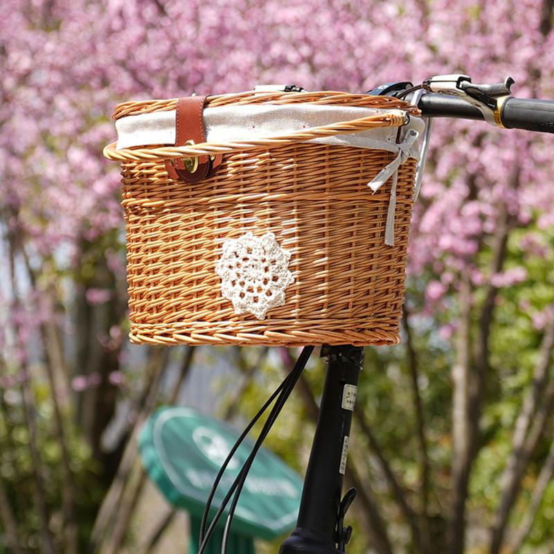Cesta de guidão de vime para a - Rattan Plant Basket avaliação e preço