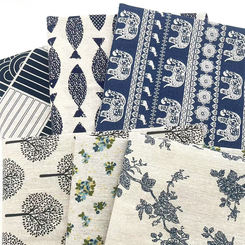 Tecido Vintage Azul Floral de  - Linen Table Runner avaliação e preço