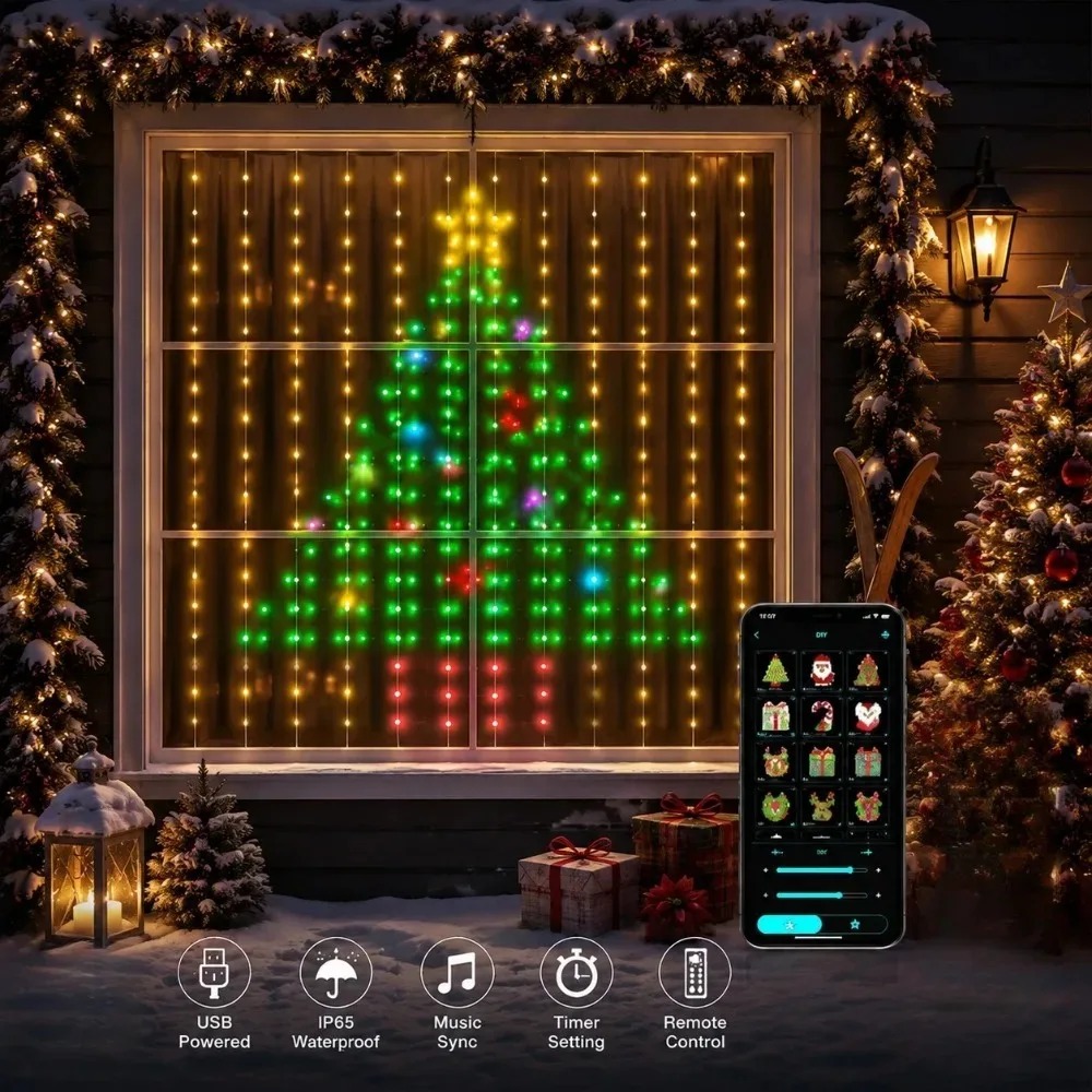 Luzes de Cortina de Natal LED  - Home Decor Free App avaliação e preço