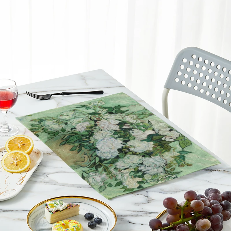 Novo van gogh pintura a óleo t - Linen Table Runner avaliação e preço