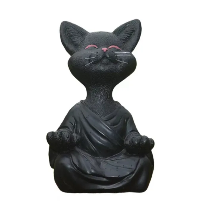 Meditação gato escultura decor - Home Decor Za avaliação e preço