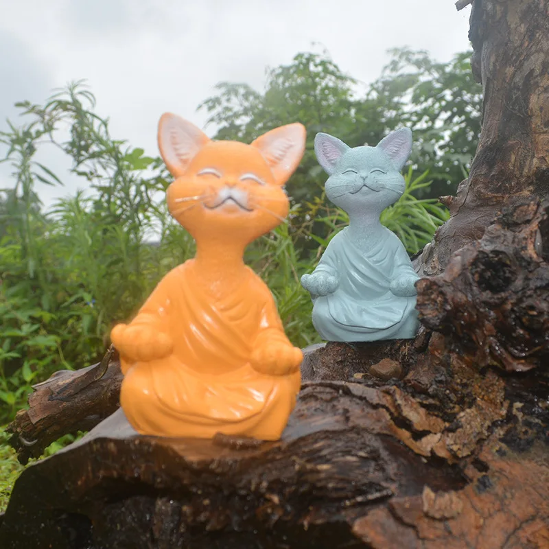 Meditação gato escultura decor - Home Decor Za avaliação e preço