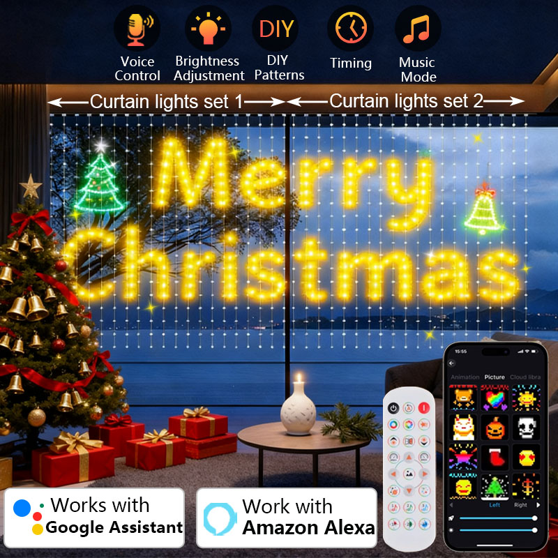 1/2 pçs 400leds cortina inteli - Home Decor Free App avaliação e preço