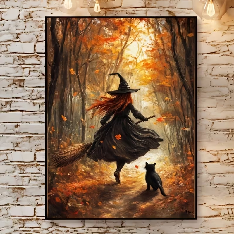 Arte de parede retrô de bruxa  - Home Decor Theme avaliação e preço