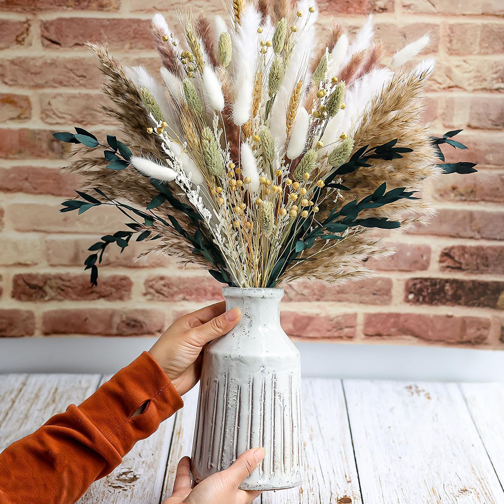Buquê de grama de pampas secas - Pampas Grass Decor avaliação e preço