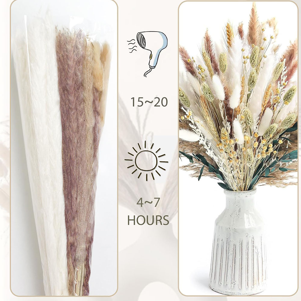 Buquê de grama de pampas secas - Pampas Grass Decor avaliação e preço