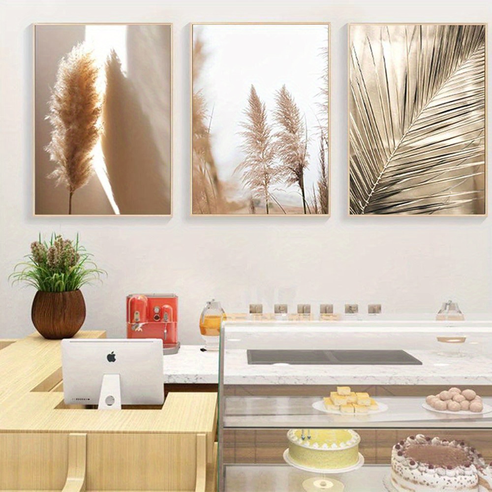 Conjunto de 3 Pôsteres Planos  - Pampas Grass Decor avaliação e preço