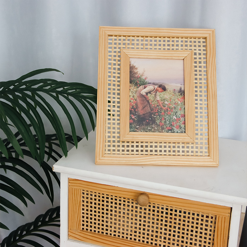 Nórdico madeira maciça Rattan  - Bamboo Photo Frame avaliação e preço