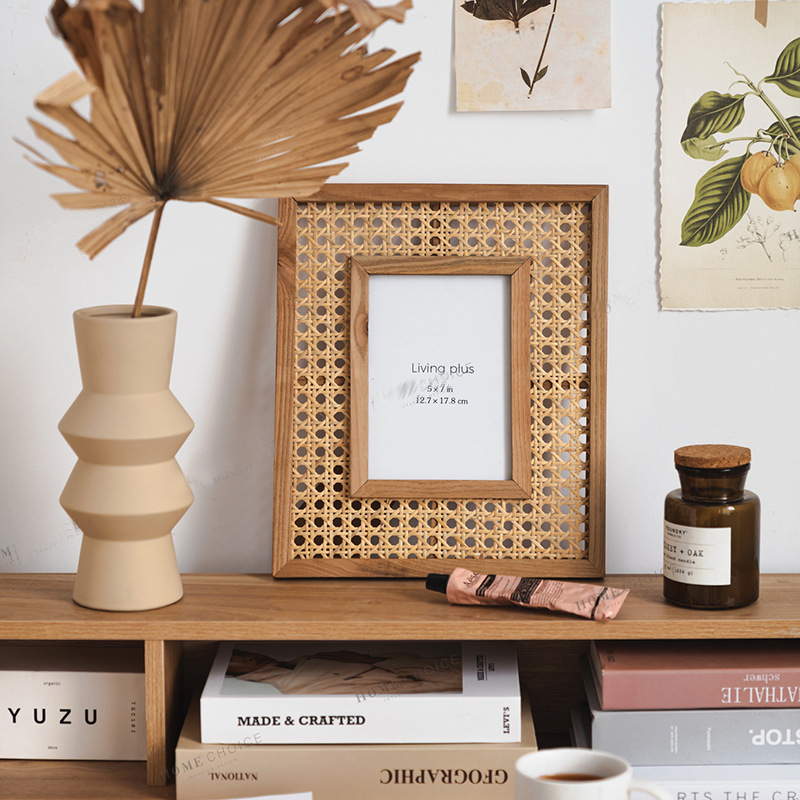 Nórdico madeira maciça Rattan  - Bamboo Photo Frame avaliação e preço