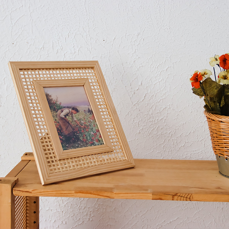 Nórdico madeira maciça Rattan  - Bamboo Photo Frame avaliação e preço