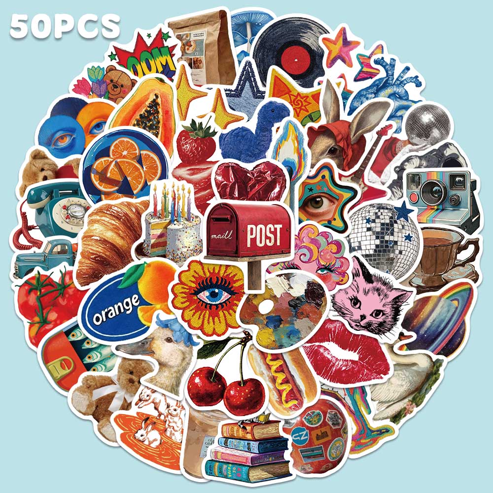 50 pçs vintage y2k adesivo mod - Home Decor Magazine avaliação e preço
