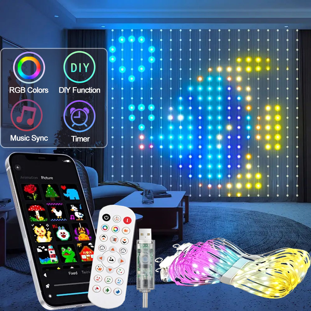 Cortina de Luz LED Inteligente - Home Decor Free App avaliação e preço
